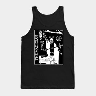 The Magician Tarot Card Black and White Tank Top